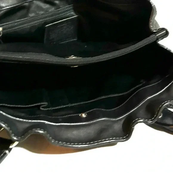 Coach vintage black pebbled leather satchel handbag - Picture 7 of 9